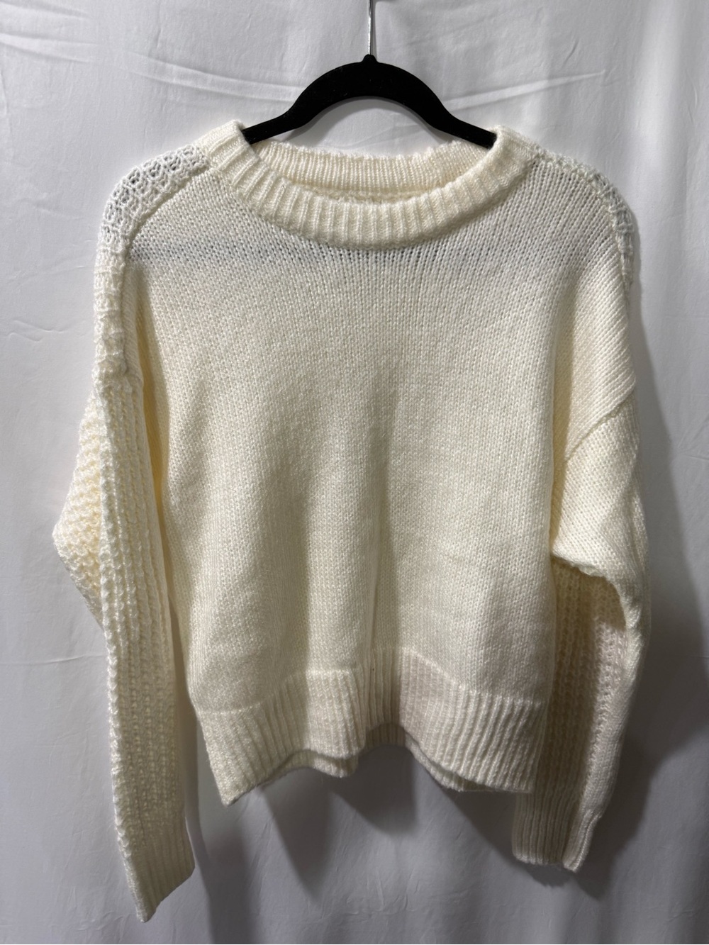 Abercrombie & Fitch Cream Crewneck Knit Sweater